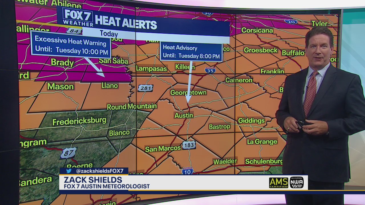 Heat advisory in most of Central Texas as triple digit heats continue