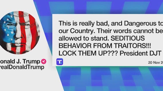 Trump calls Democratic lawmakers 'traitors'