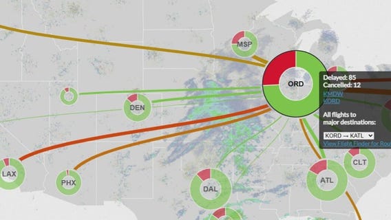 Winter snowstorm causes major travel delays