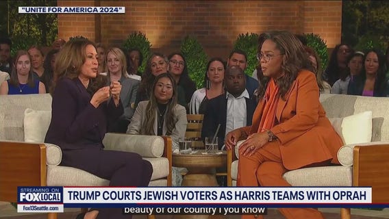 Trump courts Jewish voters as Harris teams with Oprah