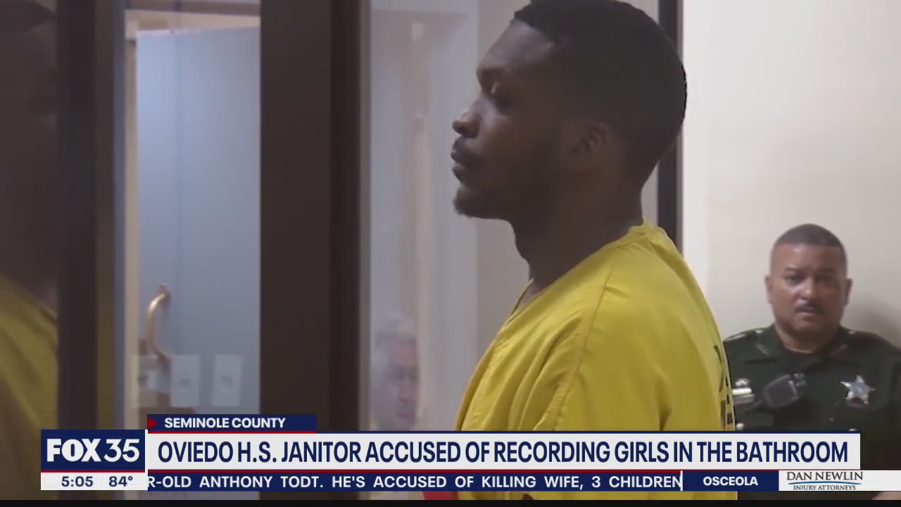Janitor accused of recording girls in bathroom