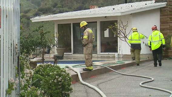 5 construction workers evacuated in hillside collapse at home in Hollywood Hills