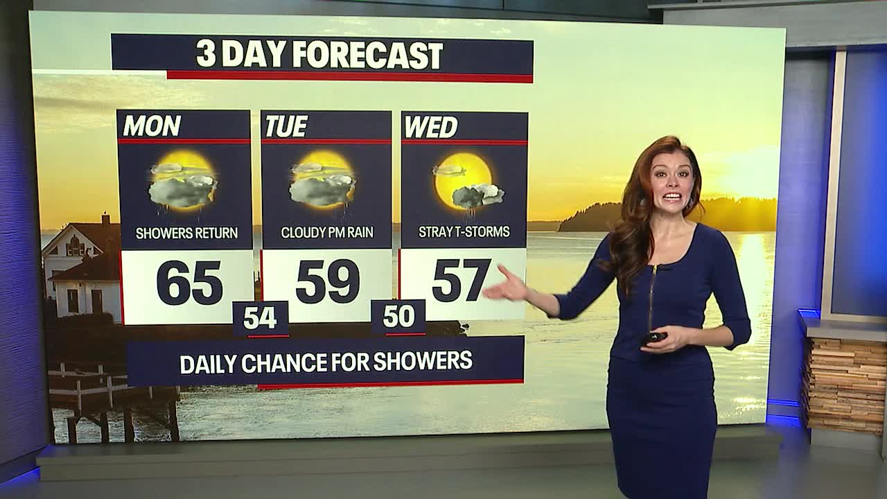 Few light showers Tuesday