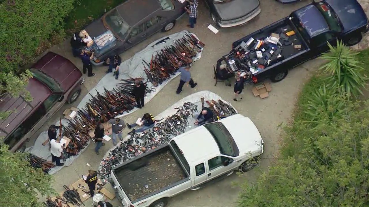 Massive collection of guns recovered from Holmby Hills home