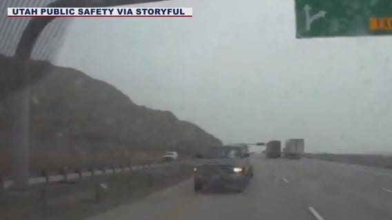 Utah trooper stops wrong-way driver with his patrol car