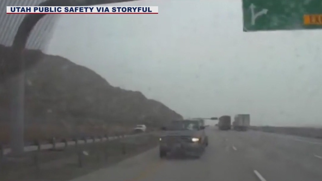 Utah trooper stops wrong-way driver with his patrol car