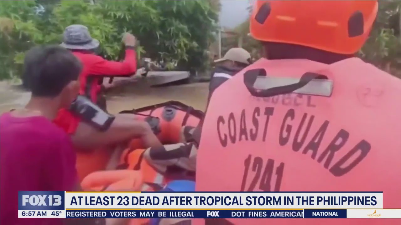 23 killed after tropical storm in the Philippines