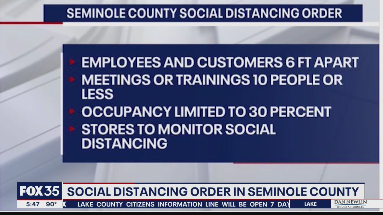 Seminole County social distancing order in place
