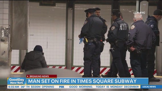 NYPD: Man set on fire on platform in Times Square station