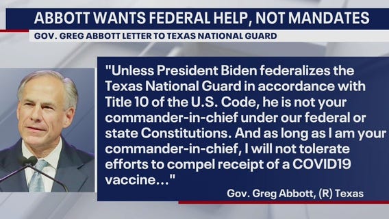 Texas to sue over vaccine mandate for National Guard after requesting federal aid