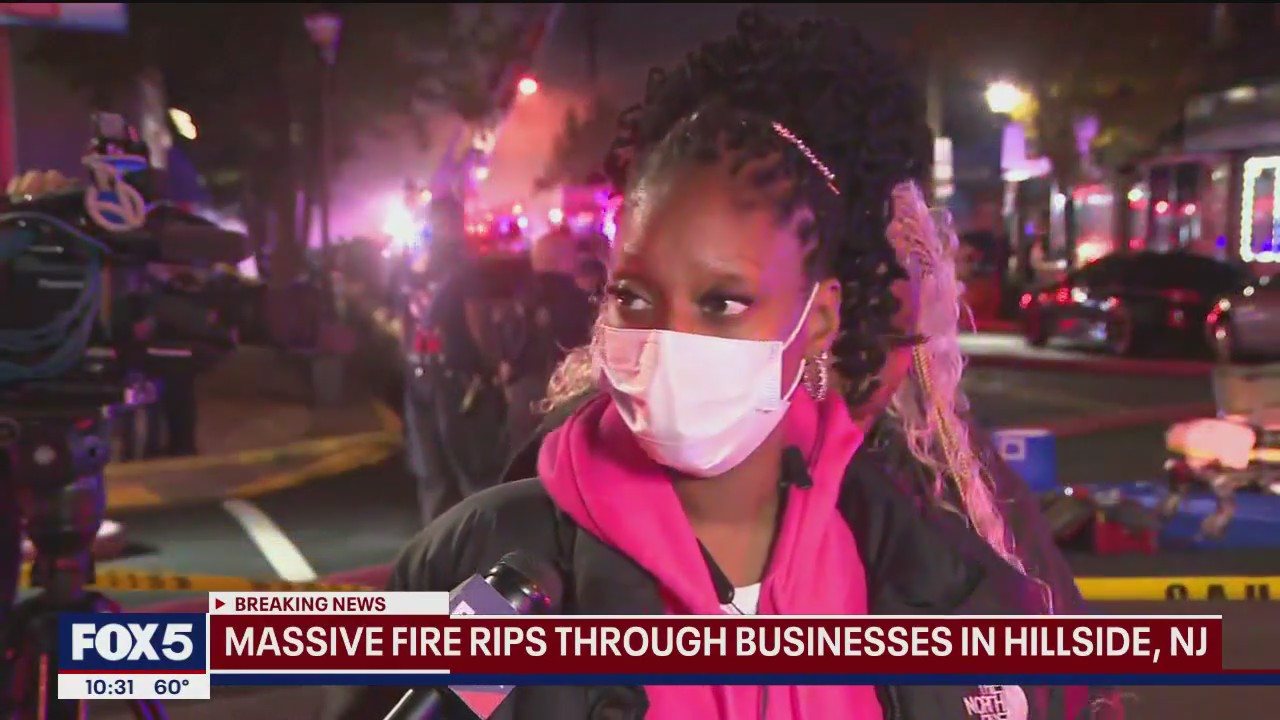 Massive fire rips through business in Hillside, NJ