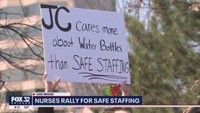 Nurses rally in Oak Brook calling for safe staffing
