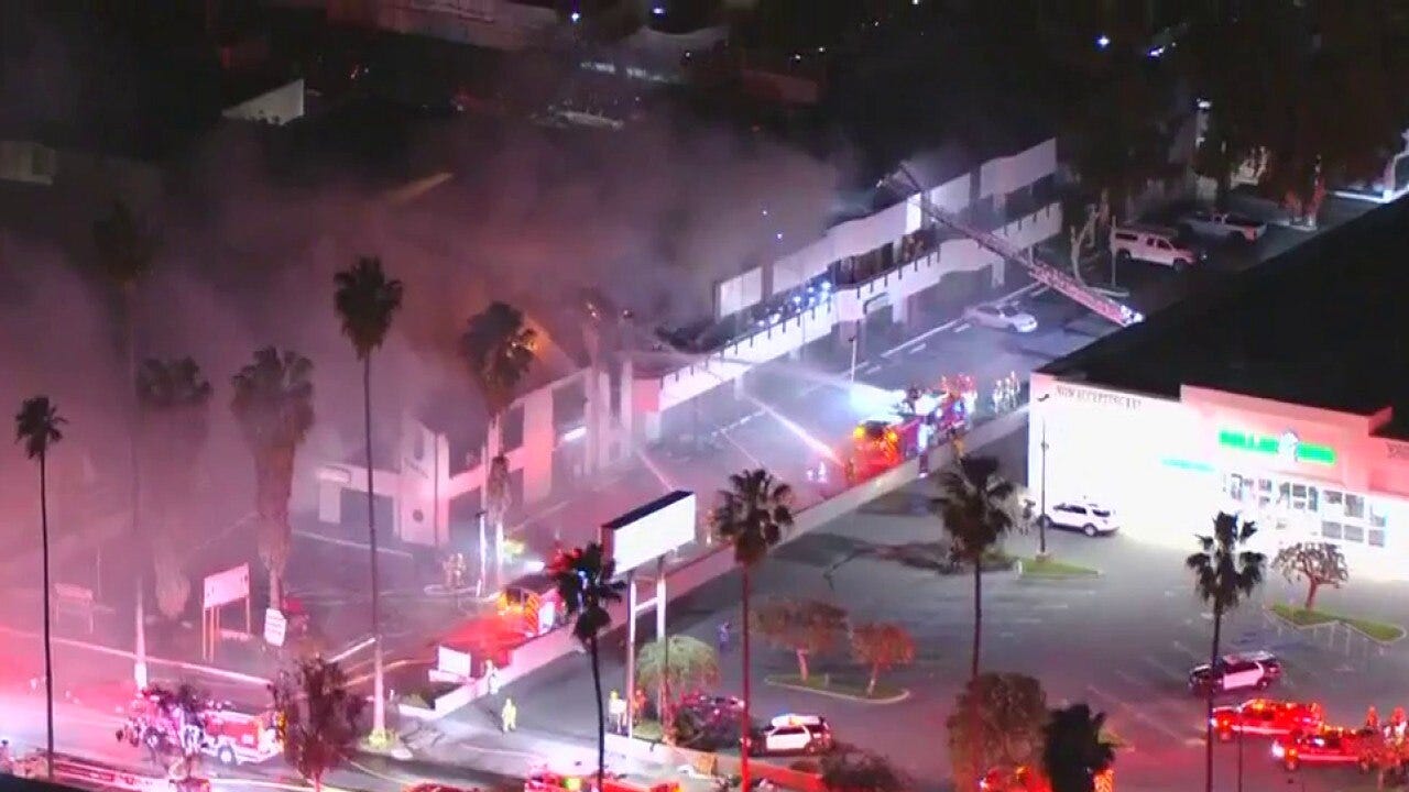 Crews battling fire in Winnetka