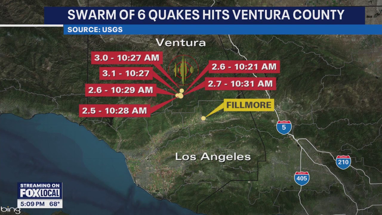 6 earthquakes detected in Ventura County