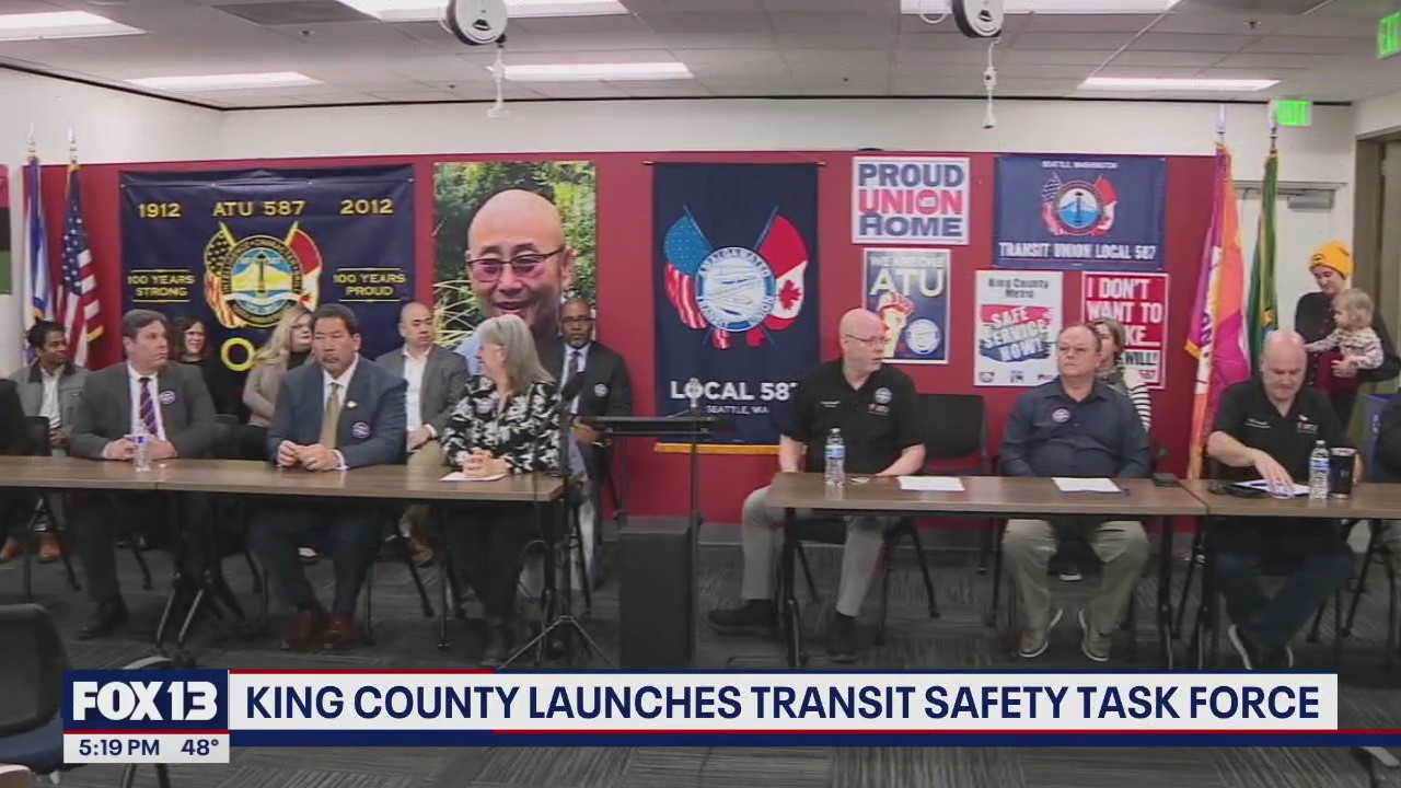 Safety Task Force Sign King County launches Transit Safety Task Force | FOX 13 Seattle