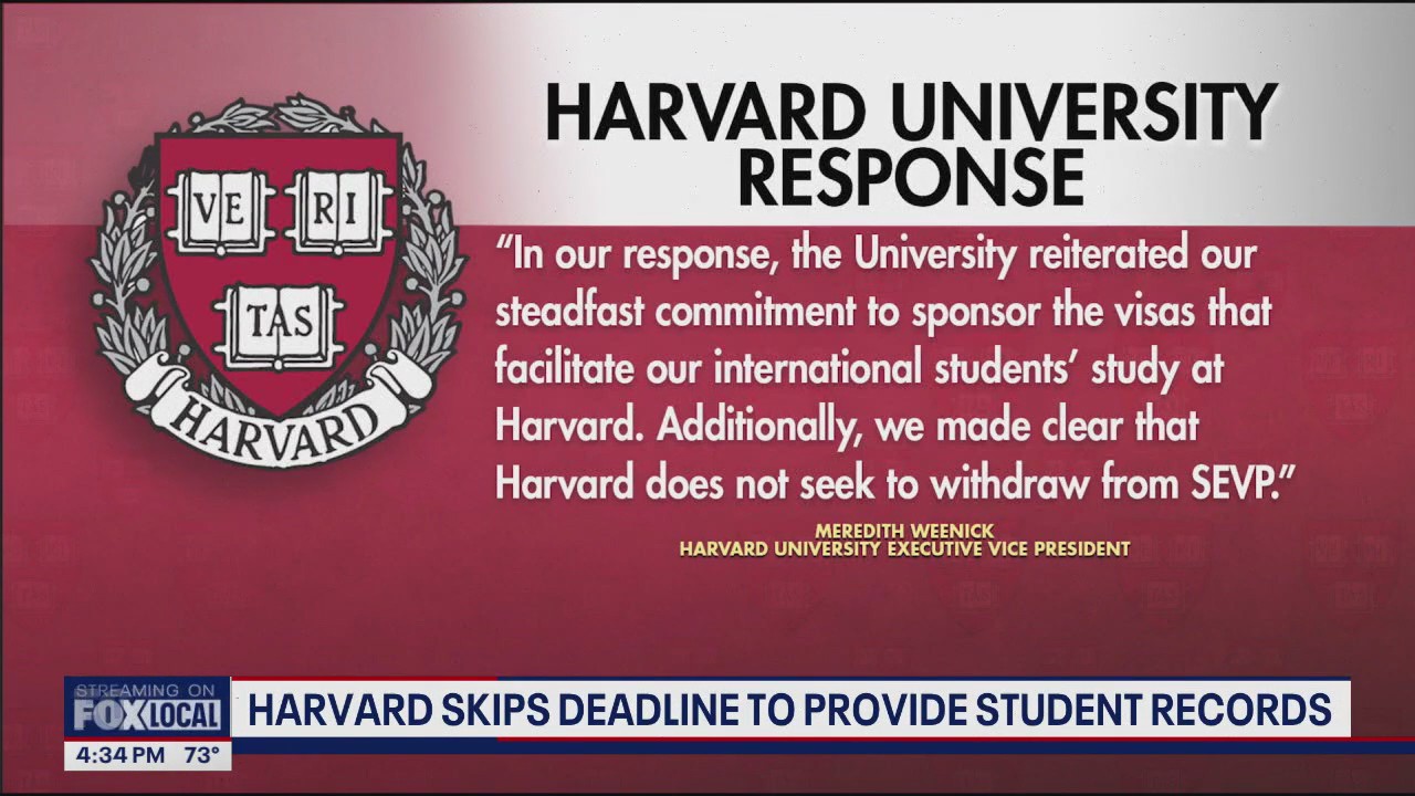 Harvard skips deadline to provide international student records