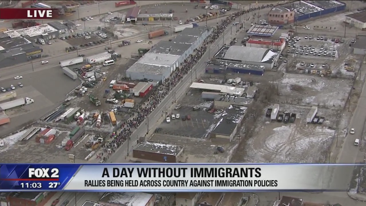 Hundreds join Day Without Immigrants march in Detroit