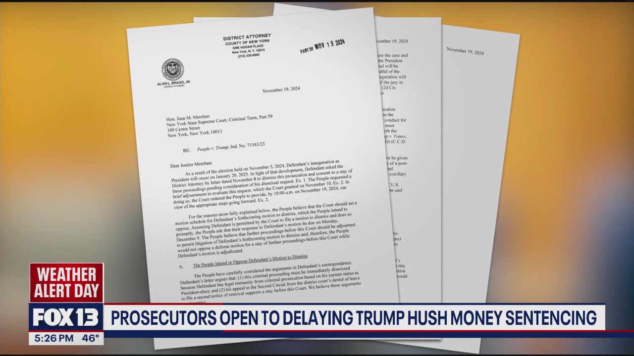 Prosecutors open to delaying Trump hush money sentencing