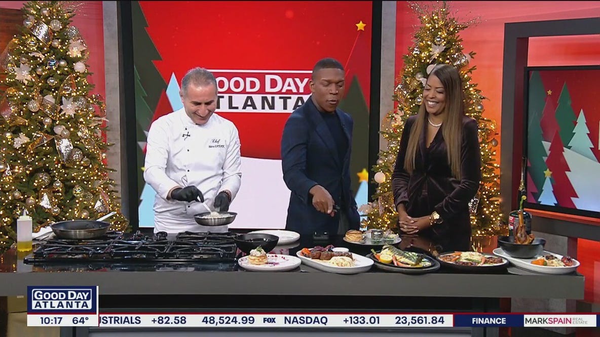 Knife Mediterranean Atlanta stops by the studio to make a seafood volcano