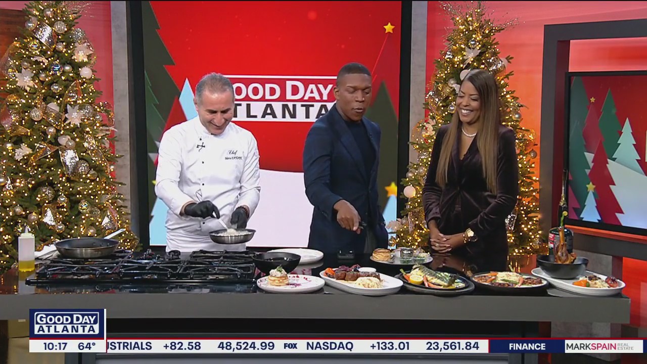 Knife Mediterranean Atlanta stops by the studio to make a seafood volcano