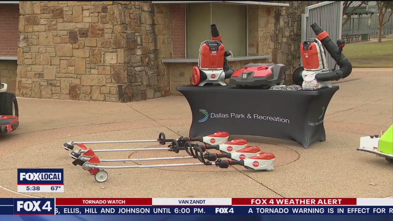 City of Dallas unveils robotic lawnmowers