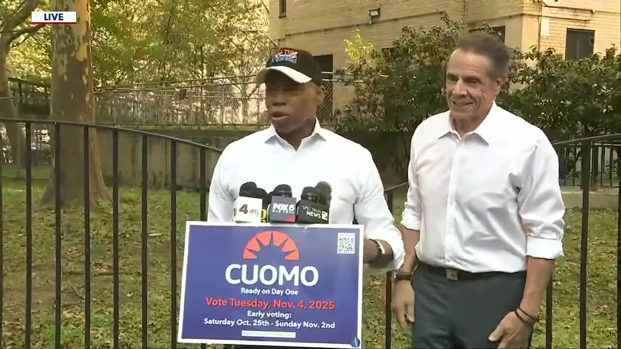 WATCH: Eric Adams endorses Andrew Cuomo for mayor