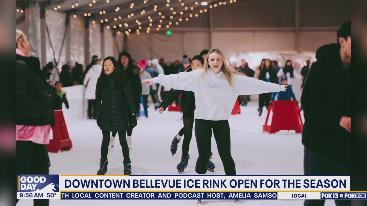 Bellevue, WA ice rink opens for the holiday season