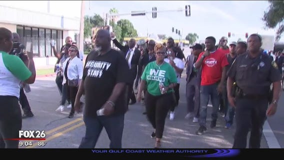 March takes place in Galveston after body cam footage of of man being tied to horse isn't released