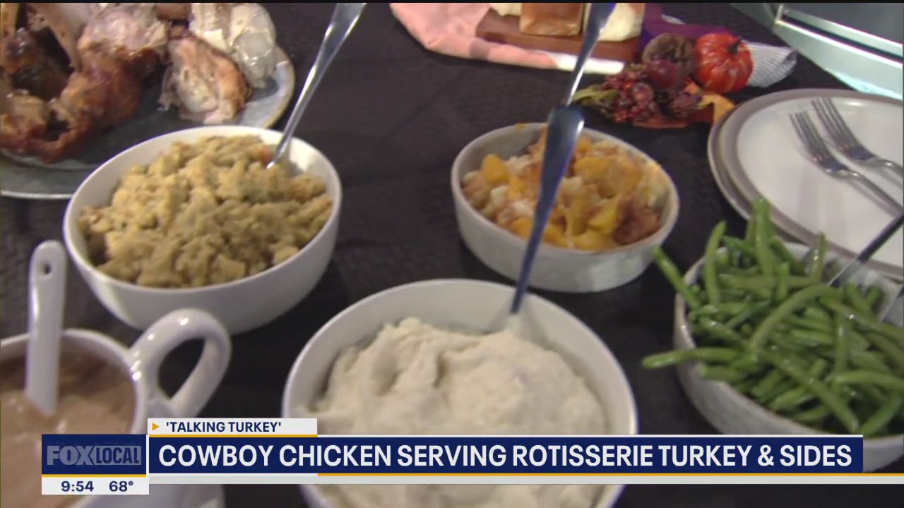 Cowboy Chicken serving rotisserie turkey and sides