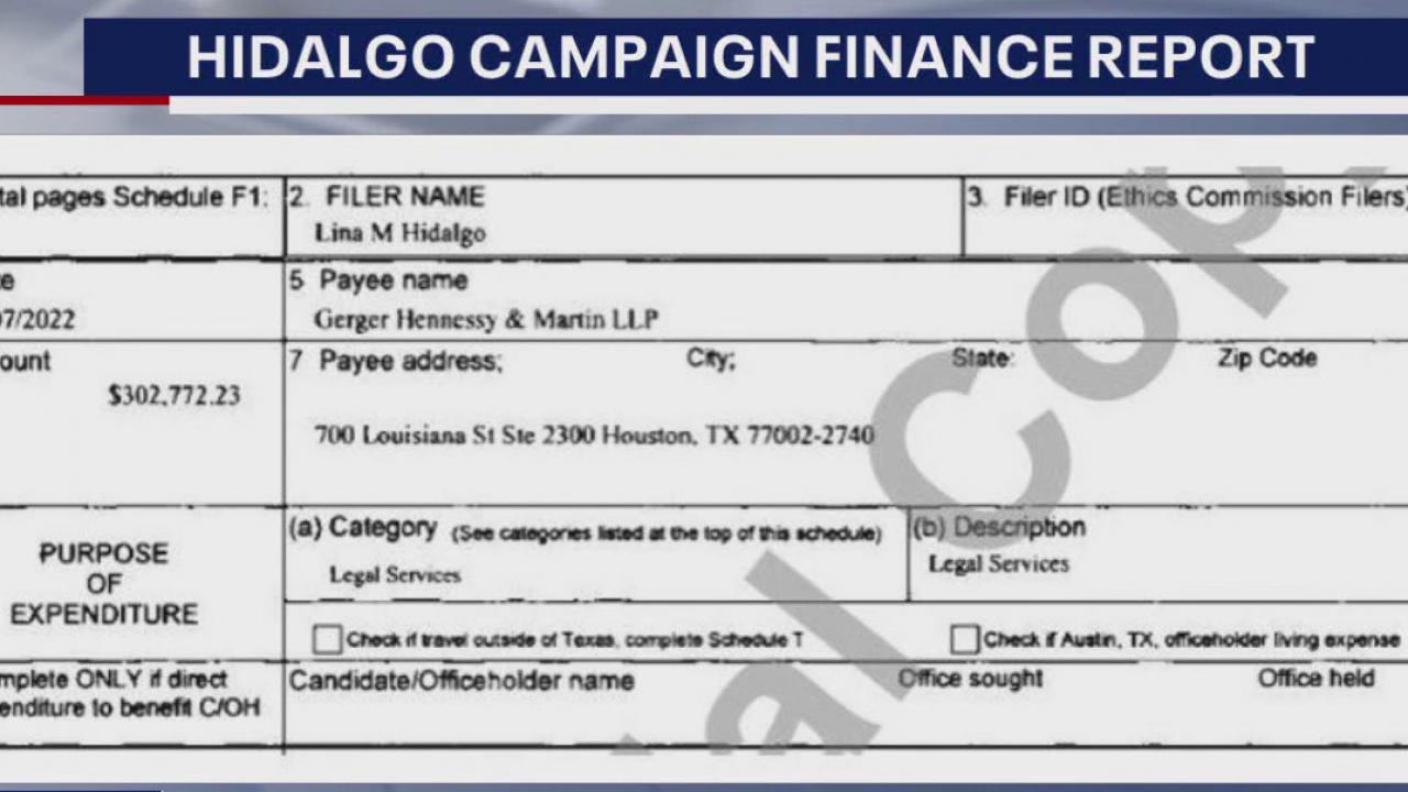 Lina Hidalgo spending big on defense lawyers for ??