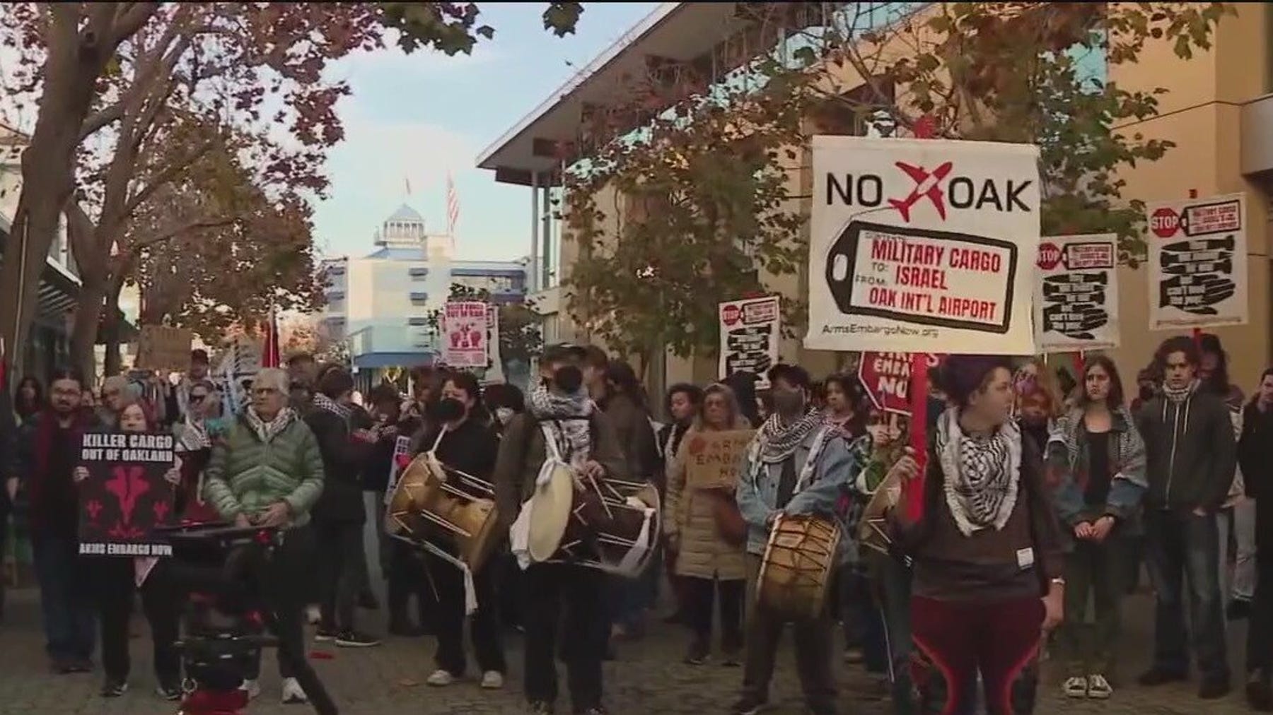 Protestors at Port of Oakland demand stop to alleged Israel arms shipments