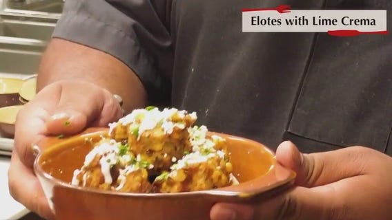 Elotes Fritters with Lime Crema