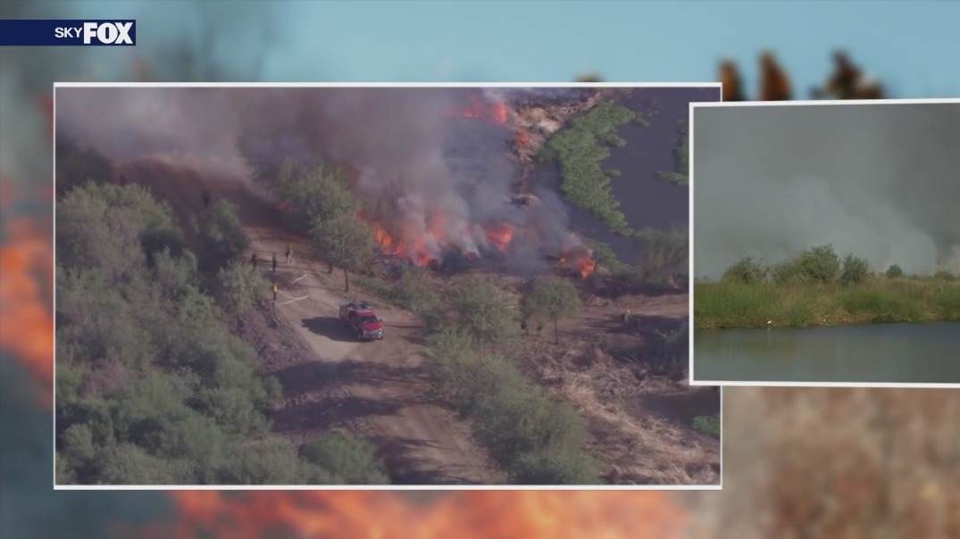 Prescribed burn underway at Tres Rios Wetlands