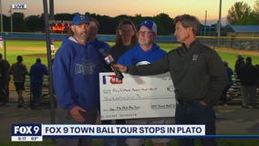 Town Ball Tour: Plato Blue Jays presents check to Ray Wilkins Memorial Fund