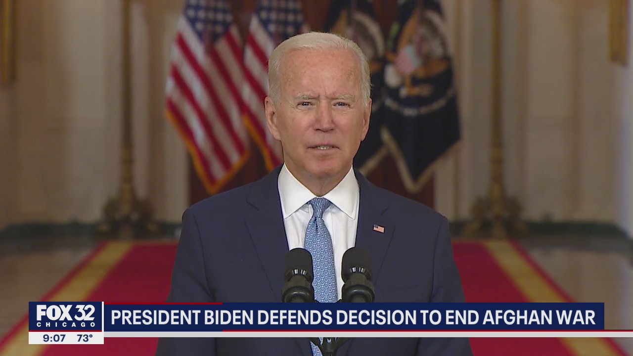 Biden defends decision to end Afghanistan war