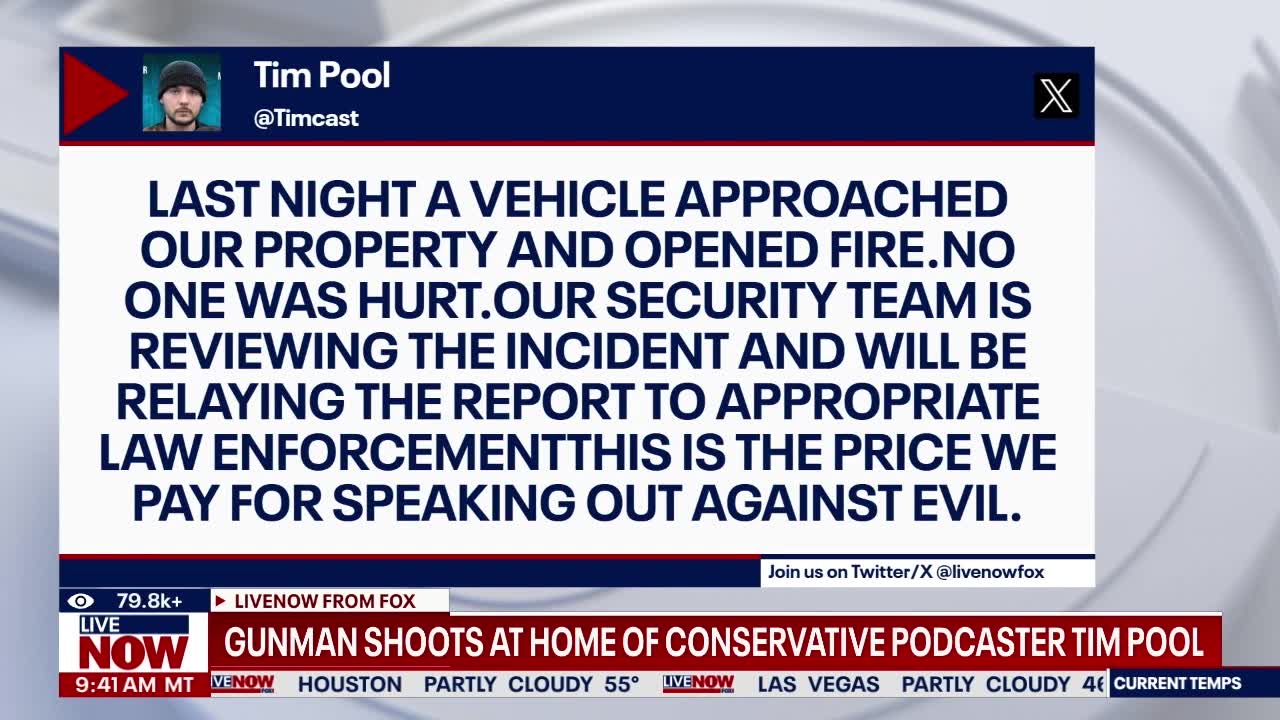 BREAKING: Gunman shoots at home of Tim Pool