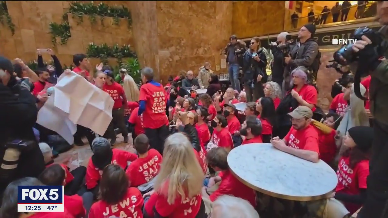 About 100 protesters inside Trump Tower in support of Mahmoud Khalil