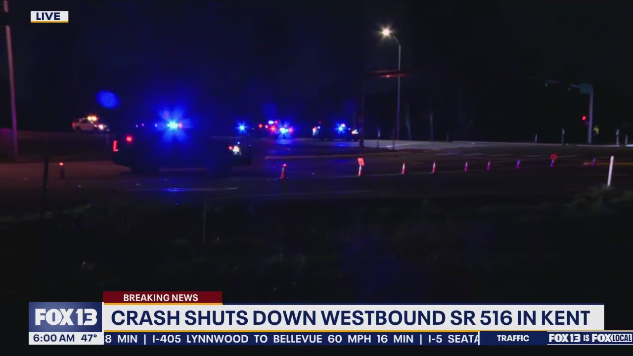 Crash shuts down WB SR 516 in Kent | FOX 13 Seattle
