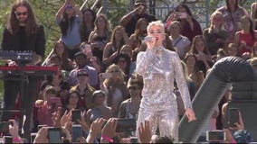 Pop star Katy Perry holds private concert for fans at local high school
