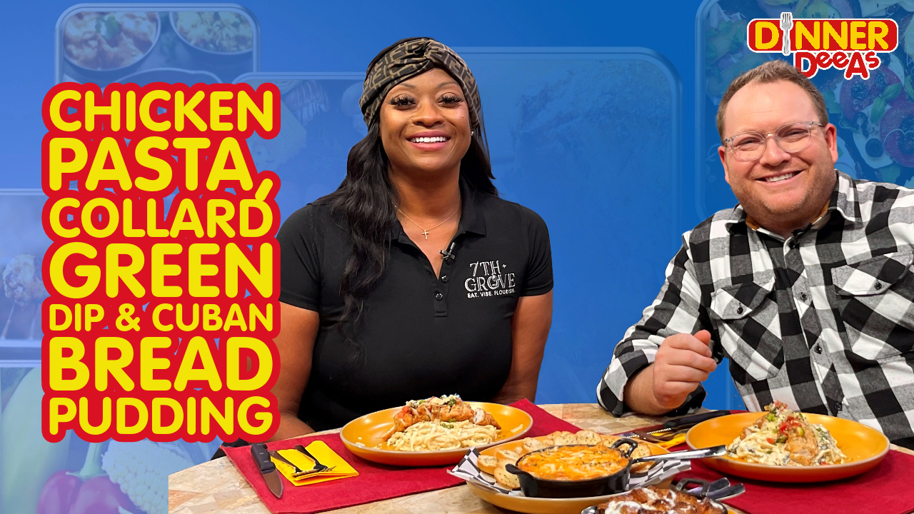 Dinner DeeAs: Chicken Pasta, Collard Green Dip & Cuban Bread Pudding