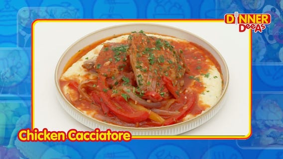 Traditional Chicken Cacciatore Recipe! Crispy Skin & Creamy Parmesan Polenta | Dinner DeeAs