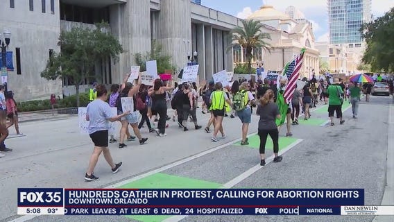 Hundreds march in Orlando to protest overturning of Roe v. Wade