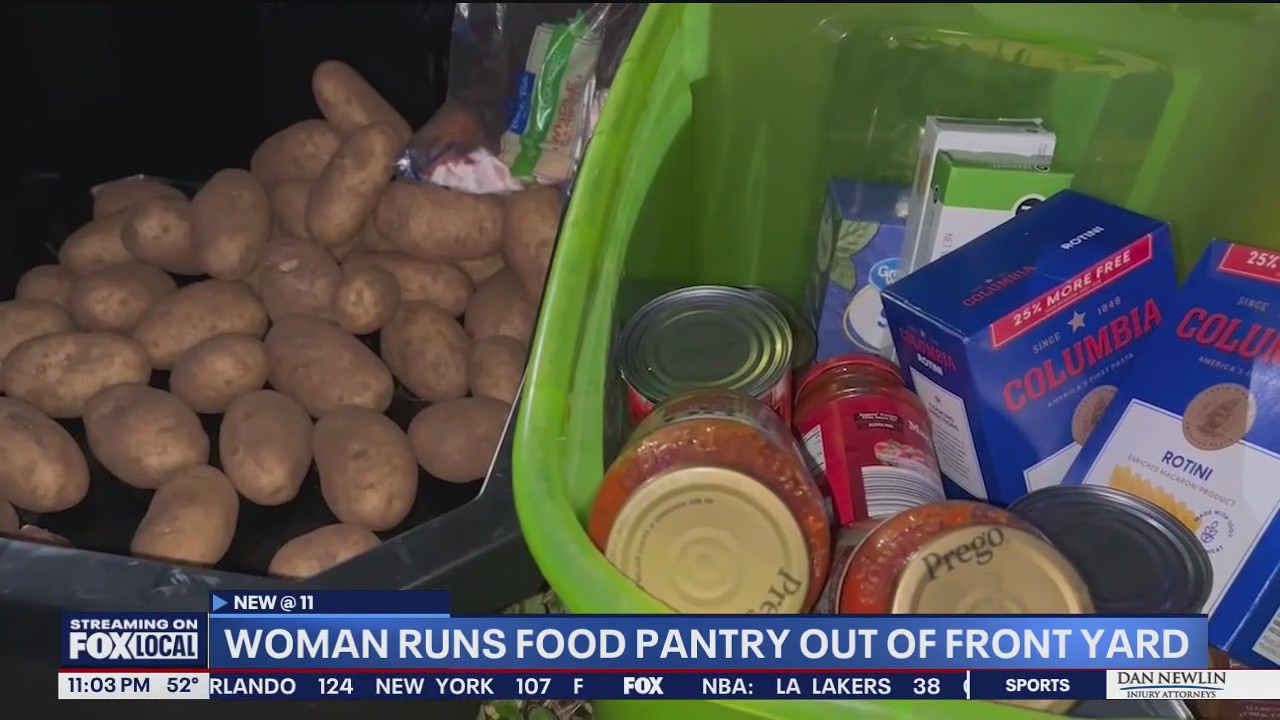 Edgewater woman running pop-up food pantry out of front yard