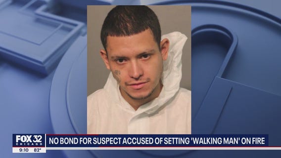 Bond denied for Melrose Park man accused of setting 'Walking Man' on fire