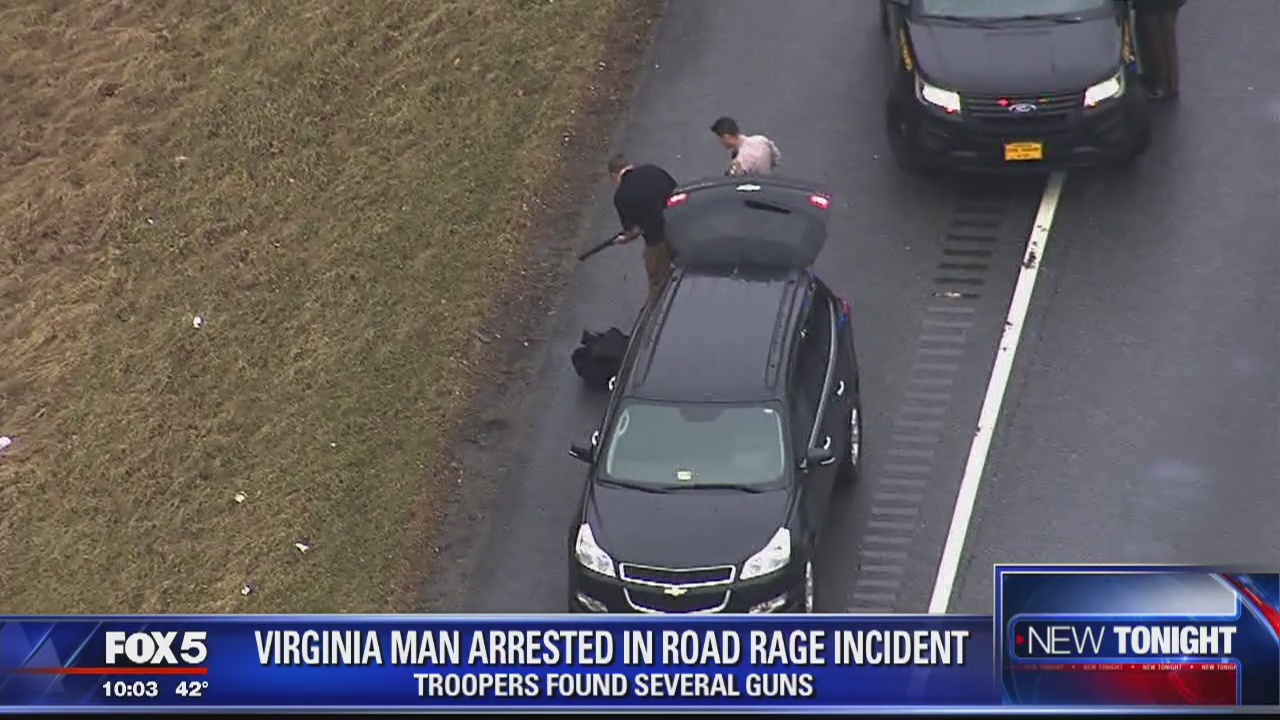 Virginia man arrested for road rage incident; several weapons recovered from vehicle