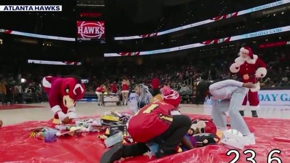 Toy giveaway at Atlanta Hawks game