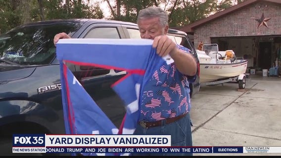Trump yard display vandalized