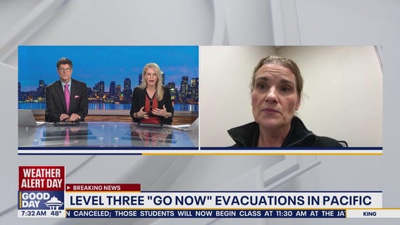 220 homes under Level 3 'Go Now' evacuations in Pacific, WA