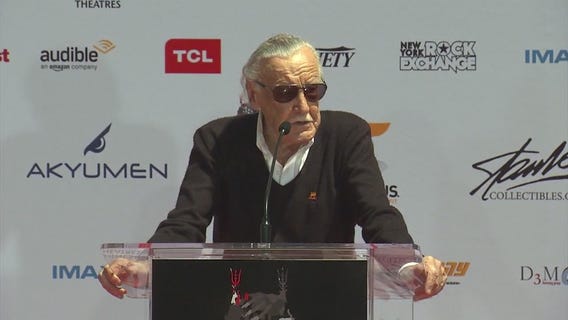 Comic-book legend Stan Lee becomes cemented Hollywood legend