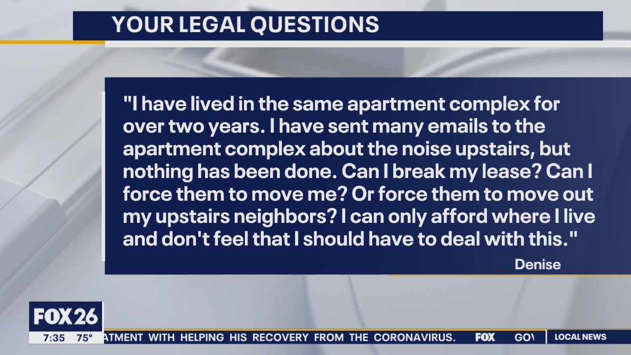 Your Legal Questions: Noisy apartment neighbors, failure to appear, rock broke window